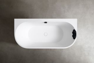 Ванна из искусственного камня ABBER Leipzig AM9916BW 170x80см чёрно-белый матовый